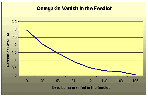 Omega 3s vanish in the feedlot